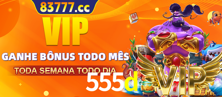 Banner promocional do 555d oferecendo 100% de recompensas adicionais contínuas para quem fizer o login diário (Daily sign-in), com um mascote de coelho.